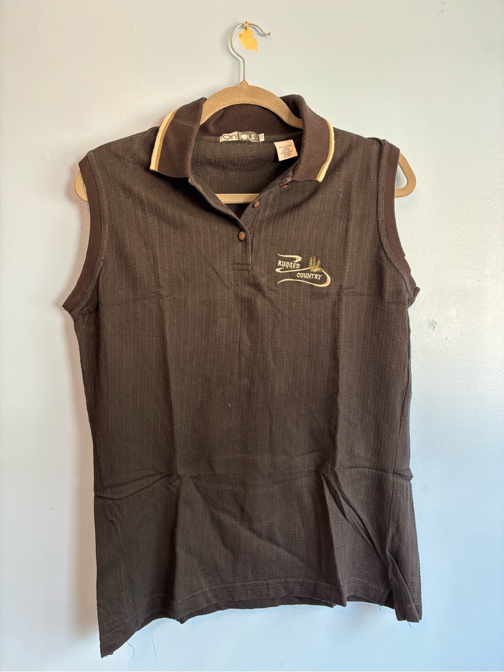 Vintage Sleeveless Golf Polo Tank Top in Navy Blue
